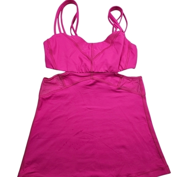 Lululemon Athletica Hot Pink Cutout Exercise Bra/Tank in 4 - Picture 1 of 5